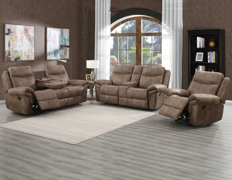 SNIDER Brown 78" Wide Glider Reclining Loveseat