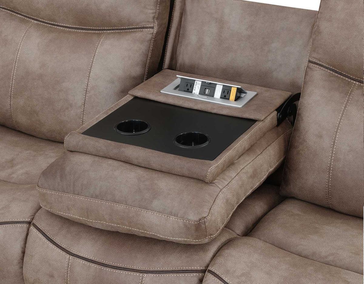 SNIDER Brown Reclining Sofa & Glider Loveseat