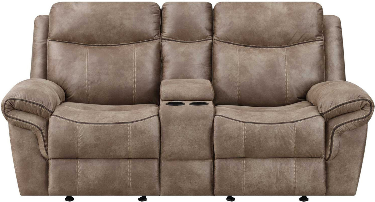 SNIDER Brown Reclining Sofa & Glider Loveseat