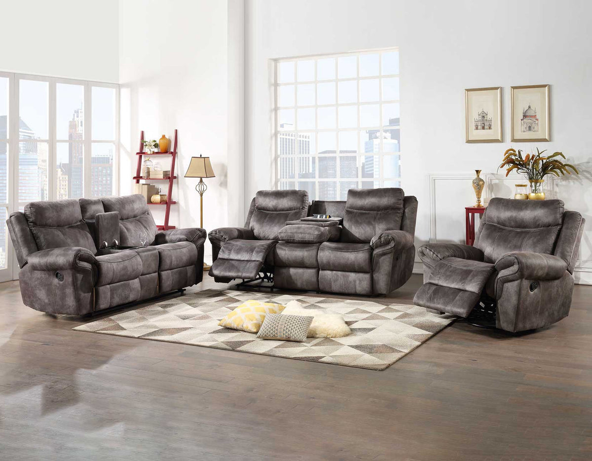 SNIDER Gray 78" Wide Glider Reclining Loveseat