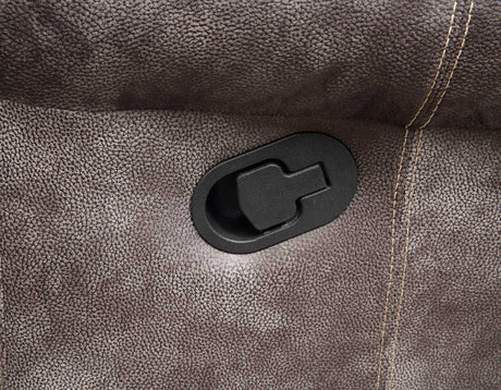 SNIDER Gray 88" Wide Reclining Sofa with Drop-Down Table
