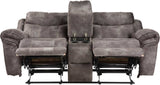 SNIDER Gray 78" Wide Glider Reclining Loveseat