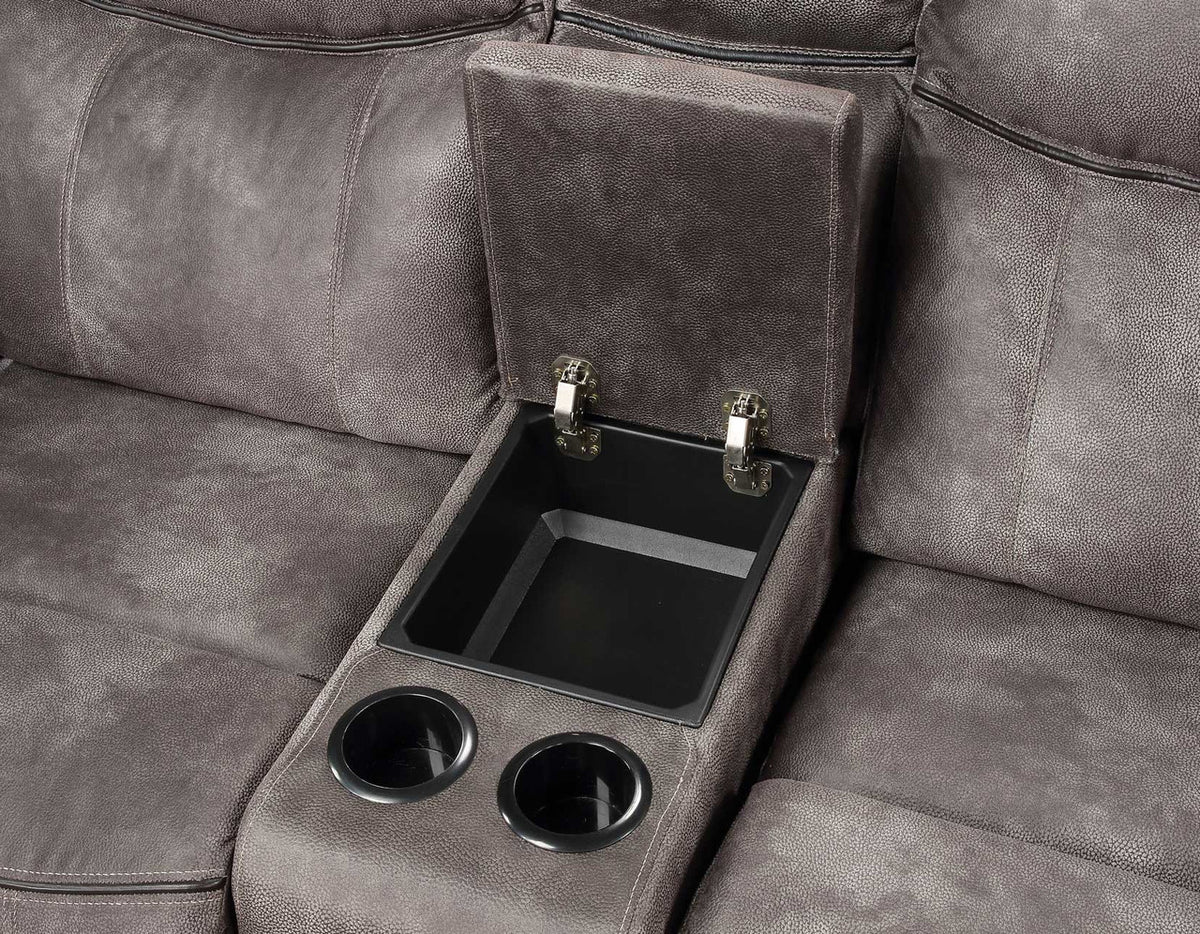 SNIDER Gray 78" Wide Glider Reclining Loveseat