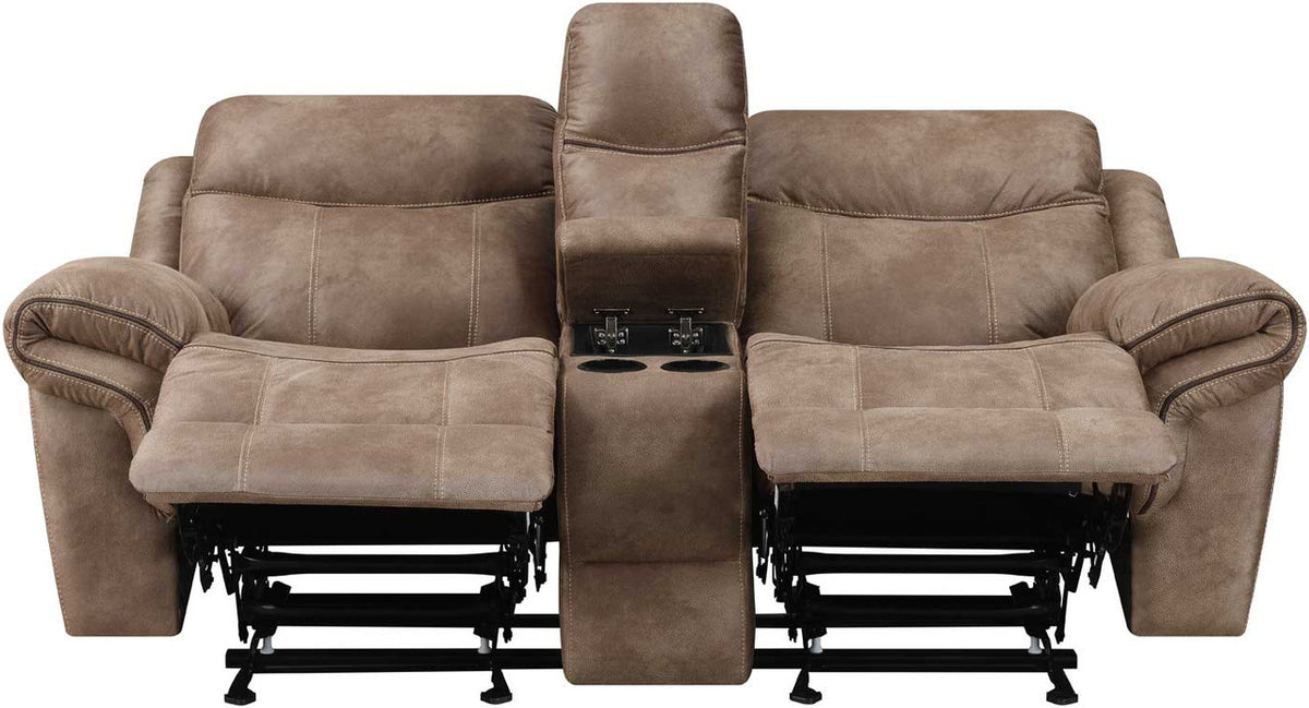 SNIDER Brown 78" Wide Glider Reclining Loveseat