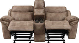 SNIDER Brown 78" Wide Glider Reclining Loveseat