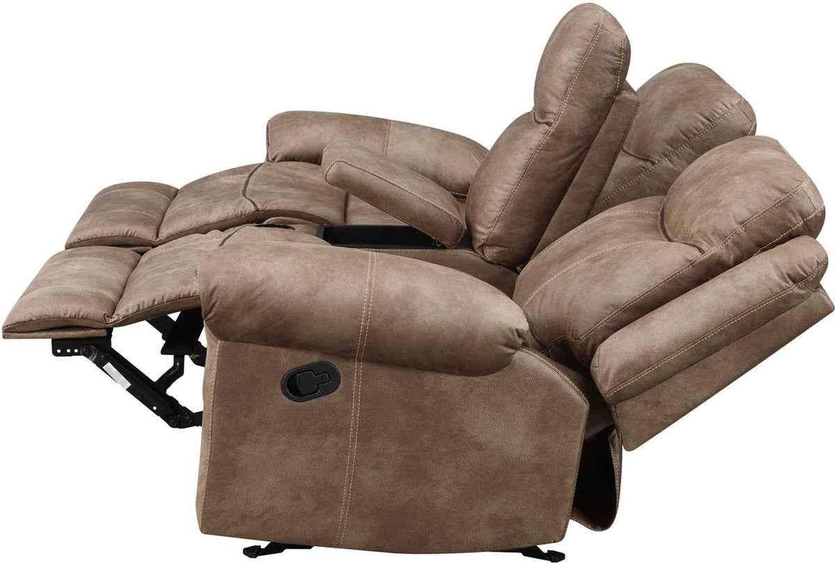 SNIDER Brown 78" Wide Glider Reclining Loveseat