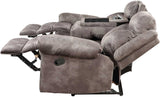 SNIDER Gray 88" Wide Reclining Sofa with Drop-Down Table