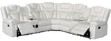 SOLEI White 100" Wide Reclining Sectional with Speakers