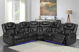 SOLEI Gray 100" Wide Reclining Sectional with Speakers