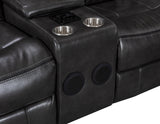 SOLEI Gray 100" Wide Reclining Sectional with Speakers