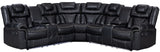 SOLEI Black 100" Wide Reclining Sectional with Speakers