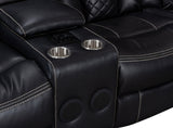 SOLEI Black 100" Wide Reclining Sectional with Speakers