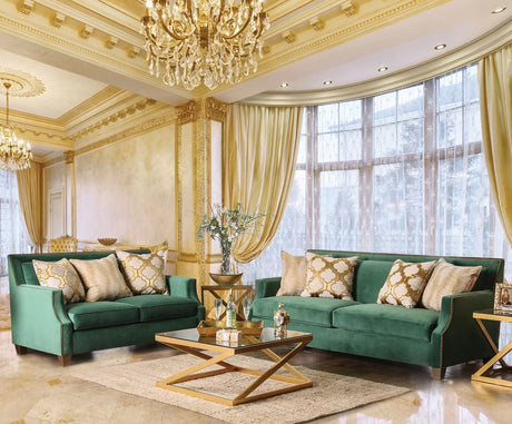 SOLOMON Emerald Green Sofa & Loveseat