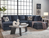 SONDRA Blue 125" Wide Double Chaise Sectional