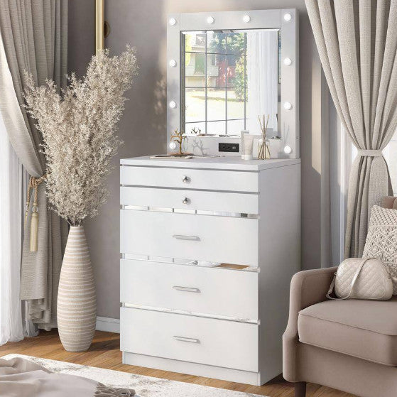 SONJA White 30" Wide Vanity Chest