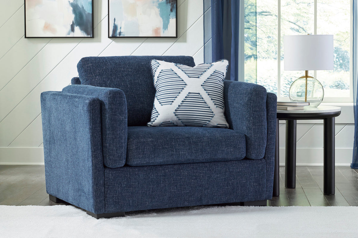 SORBONNE Navy Blue 51" Wide Chair and a Half