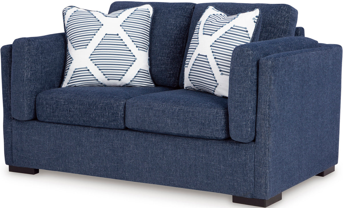 SORBONNE Blue 66" Wide Loveseat