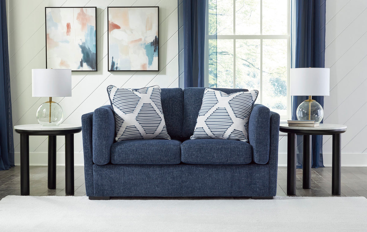 SORBONNE Blue 66" Wide Loveseat