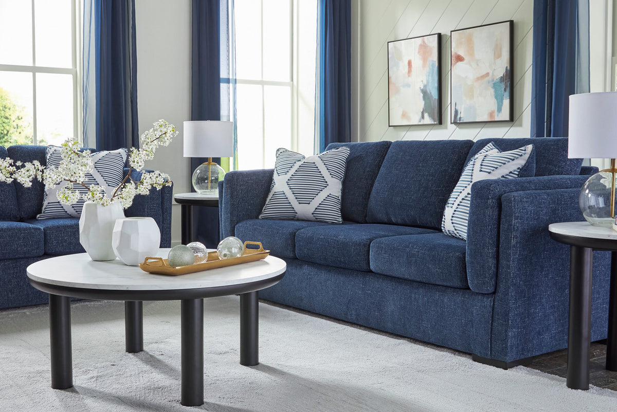 SORBONNE Navy Blue 51" Wide Chair and a Half