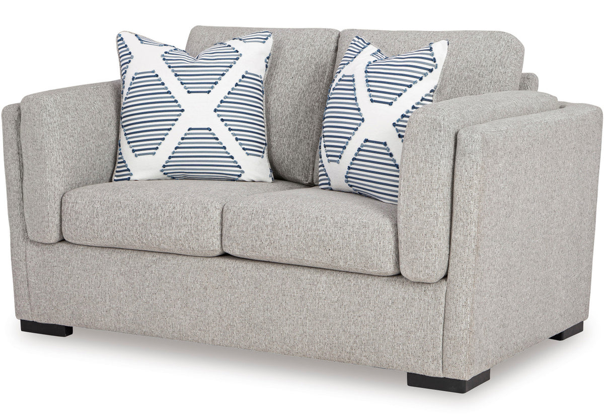 SORBONNE Light Gray 66" Wide Loveseat