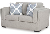SORBONNE Light Gray 66" Wide Loveseat