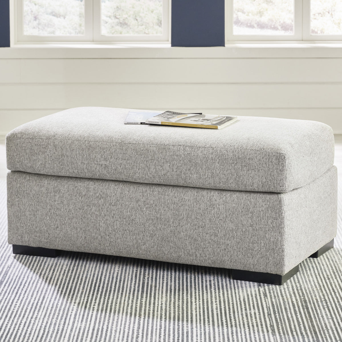SORBONNE Light Gray 51" Wide Chair and a Half & Ottoman