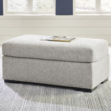 SORBONNE Light Gray 51" Wide Chair and a Half & Ottoman