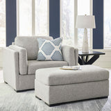 SORBONNE Light Gray 51" Wide Chair and a Half & Ottoman