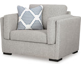SORBONNE Light Gray 51" Wide Chair and a Half