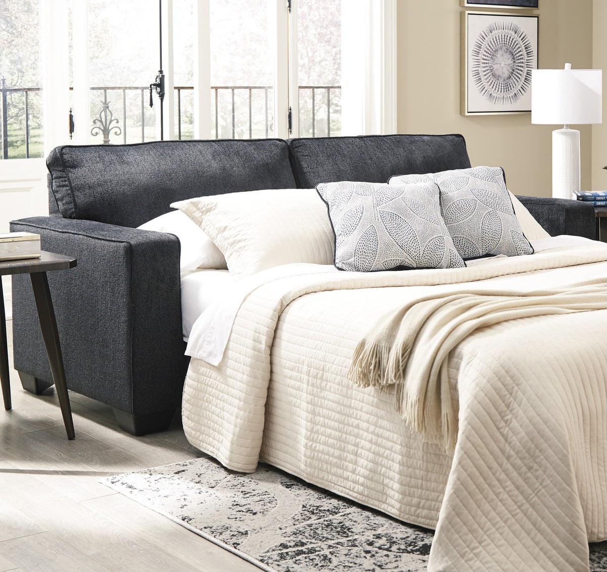 STELLAR Dark Gray 95" Wide Queen Sofa Sleeper