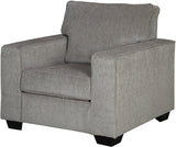 STELLAR Nickel 38" Wide Arm Chair & Ottoman