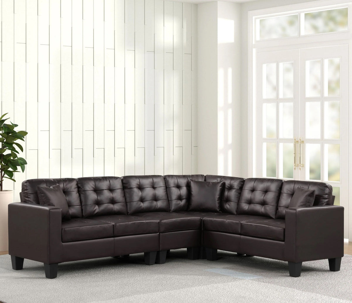 STEWART Brown 107" Wide Reversible Sectional (RTA)