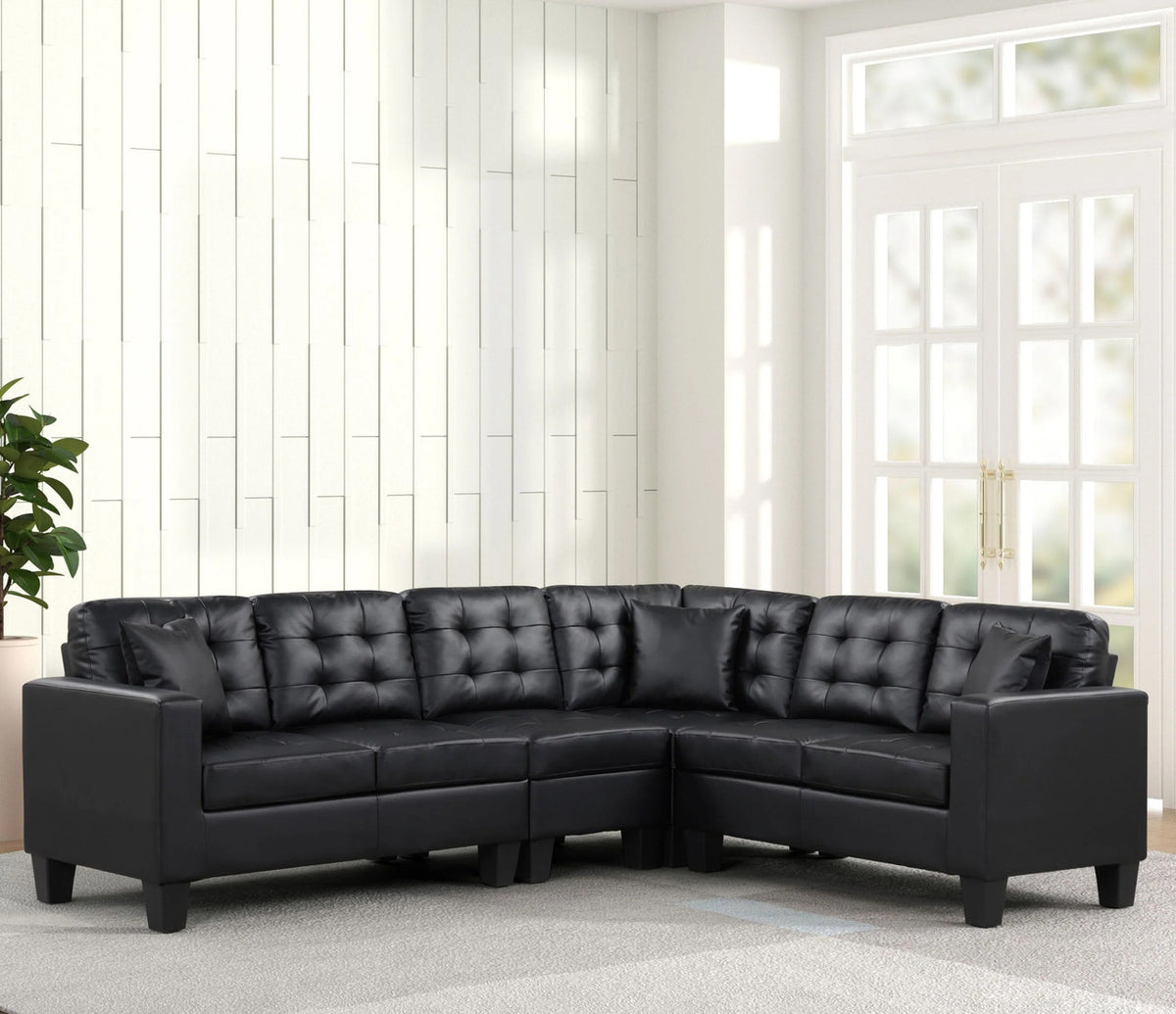 STEWART Black 107" Wide Reversible Sectional (RTA)