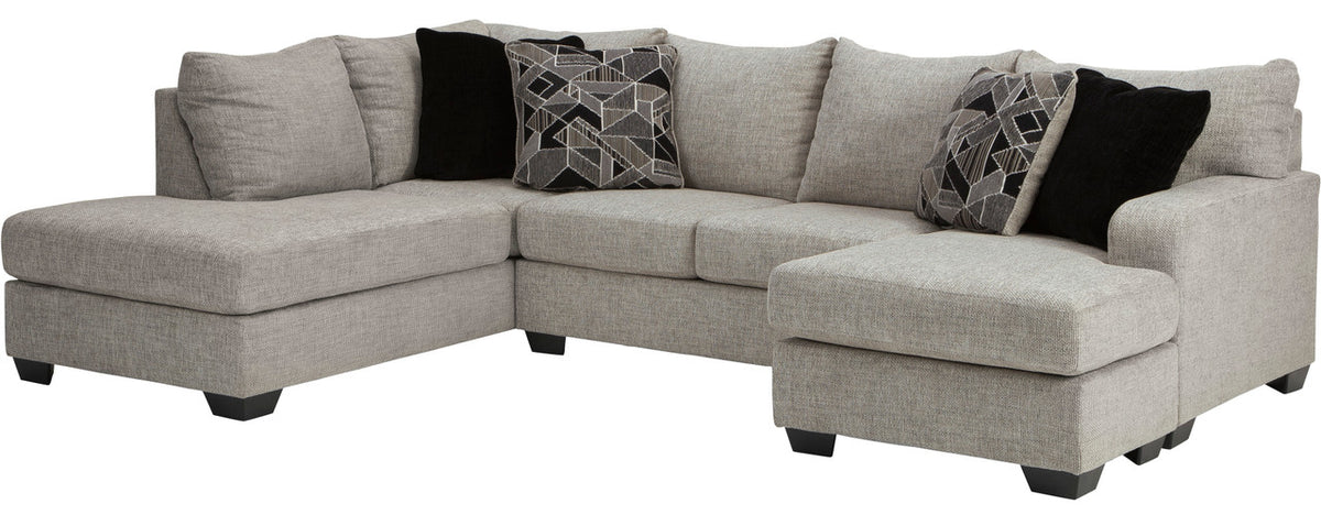 STOVALL Beige Gray 125" Wide Double Chaise Sectional
