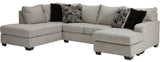 STOVALL Beige Gray 125" Wide Double Chaise Sectional