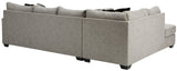 STOVALL Beige Gray 125" Wide Double Chaise Sectional