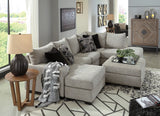 STOVALL Beige Gray 125" Wide Double Chaise Sectional