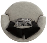 STOVALL Beige Gray 58" Wide Oversized Round Swivel Chair