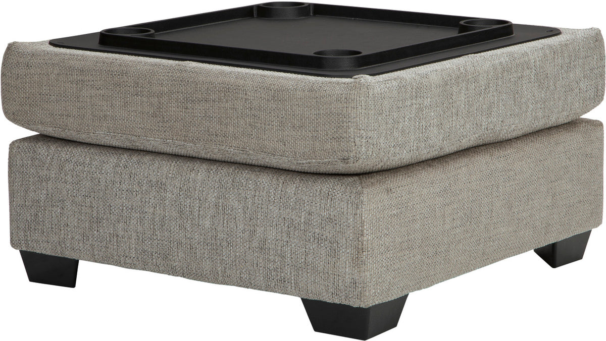 STOVALL Beige Gray 37" Wide Ottoman with Storage