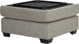 STOVALL Beige Gray 37" Wide Ottoman with Storage