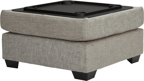 STOVALL Beige Gray 37" Wide Ottoman with Storage