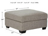 STOVALL Beige Gray 37" Wide Ottoman with Storage
