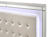STRADA White Alligator Texture & Mirror Bedroom Set with LED's