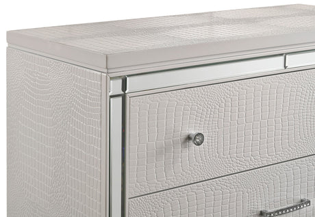 STRADA White Alligator Texture 39" Wide Chest
