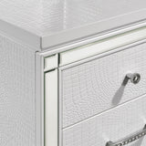 STRADA White Alligator Texture 31" Wide Nightstand
