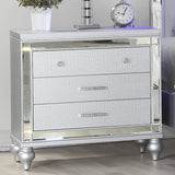 STRADA Silver Alligator Texture 31" Wide Nightstand