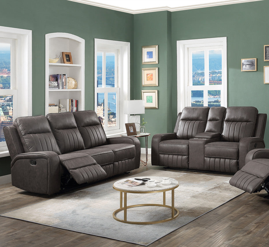 STRIKEOUT Chocolate Reclining Sofa, Loveseat & Recliner
