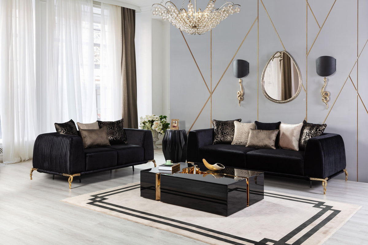 STUTZ Black Luxury Sofa & Loveseat *Closeout