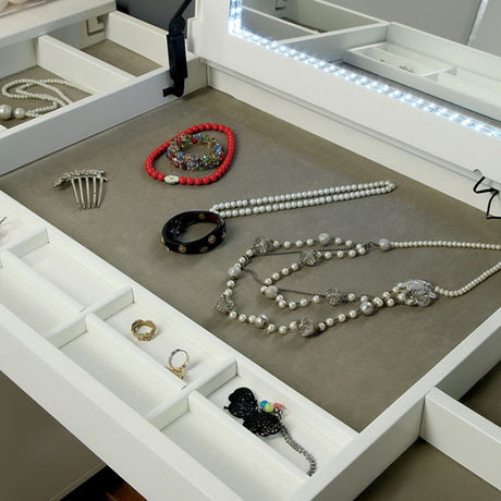SANCIA 60" Wide Vanity Desk with LED Mirror & USB Port