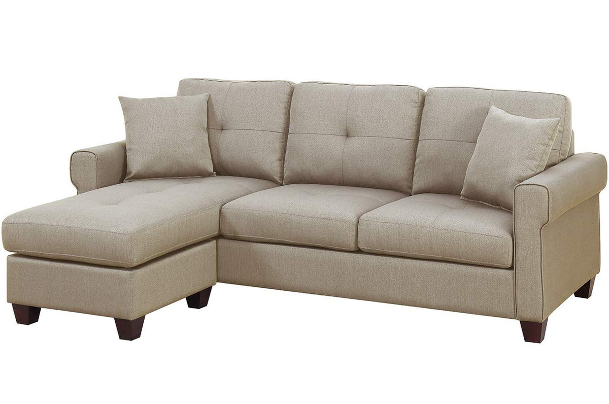 Sanders Beige 86" Wide Reversible Sectional